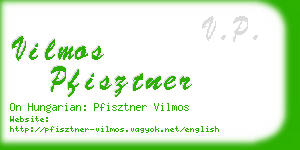 vilmos pfisztner business card